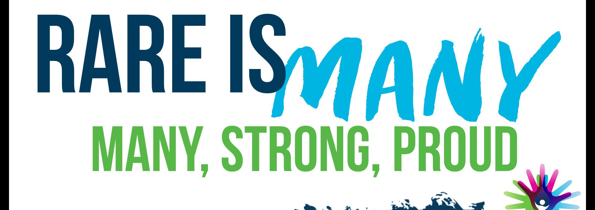 Image saying "Rare is many, strong, proud" for Rare Disease Day