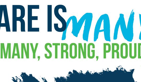 Image saying "Rare is many, strong, proud" for Rare Disease Day